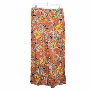 Rachel Rachel Roy High Rise Linen Blend‎ Floral Palazzo Pants Large Tropical